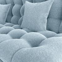 Sofa Cama 2 Lugares 185 Cm Duda Tecido Boucle F495 Milani Store Azul - 5