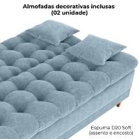 Sofa Cama 2 Lugares 185 Cm Duda Tecido Boucle F495 Milani Store Azul - 6
