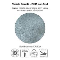 Sofa Cama 2 Lugares 185 Cm Duda Tecido Boucle F495 Milani Store Azul - 7