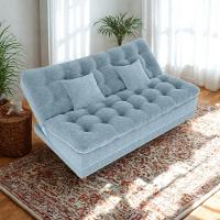 Sofa Cama 2 Lugares 185 Cm Duda Tecido Boucle F495 Milani Store Azul - 8