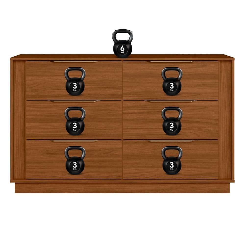 Cômoda 6 Gavetas Giardino Nogueira Touch Demobile - 3