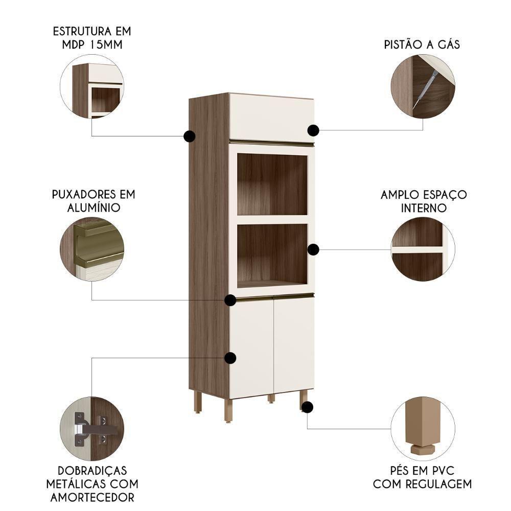 Paneleiro Torre Quente Duplo Maly N03 Carvalho/off White - Mpozenato - 3