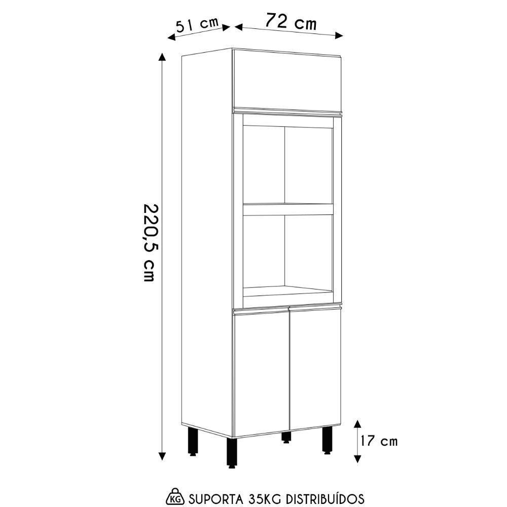 Paneleiro Torre Quente Duplo Maly N03 Carvalho/off White - Mpozenato - 4