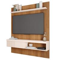 Painel Para Tv 65 Pol Com Bancada Suspensa 150cm Jade Freijó/off White - Caemmun - 1
