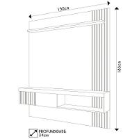 Painel Para Tv 65 Pol Com Bancada Suspensa 150cm Jade Freijó/off White - Caemmun