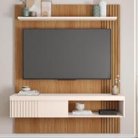 Painel Para Tv 65 Pol Com Bancada Suspensa 150cm Jade Freijó/off White - Caemmun - 7