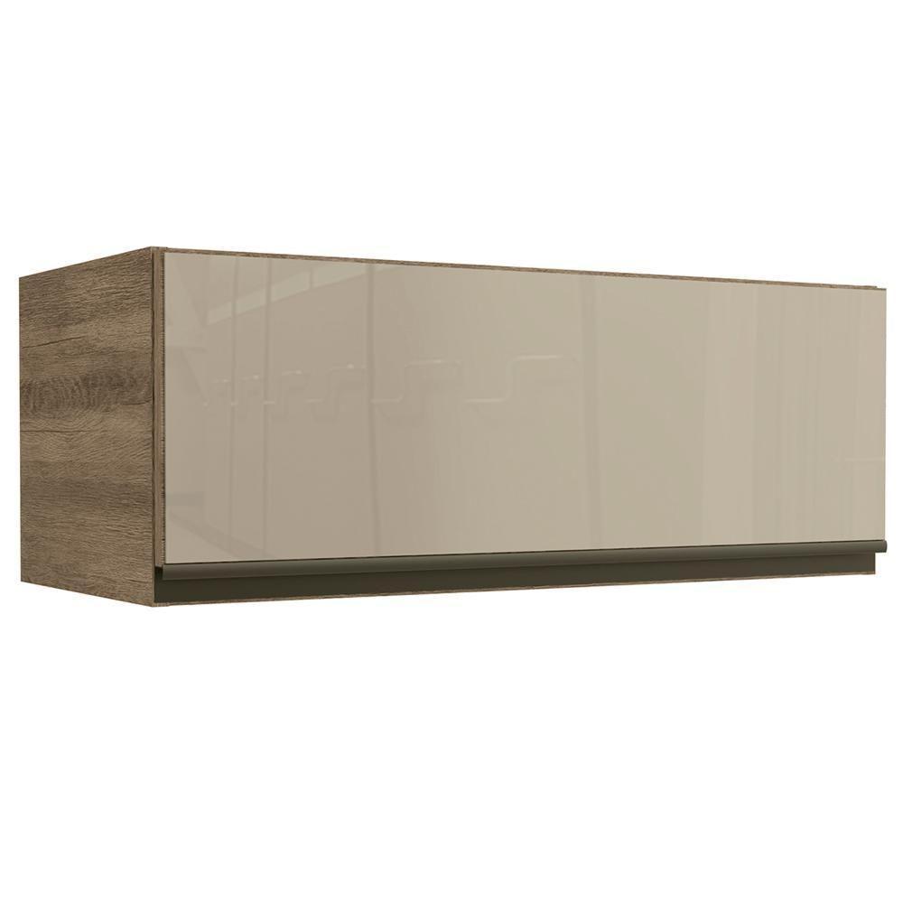 Armario Aereo Basculante 1p Vidro 80 Cm Maxxi G770 Kappesberg Nogal - 1