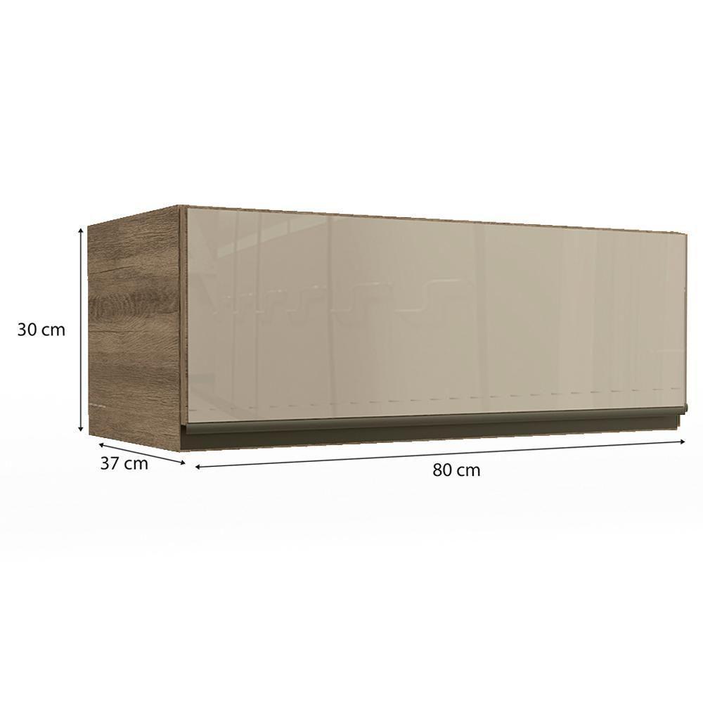 Armario Aereo Basculante 1p Vidro 80 Cm Maxxi G770 Kappesberg Nogal - 3