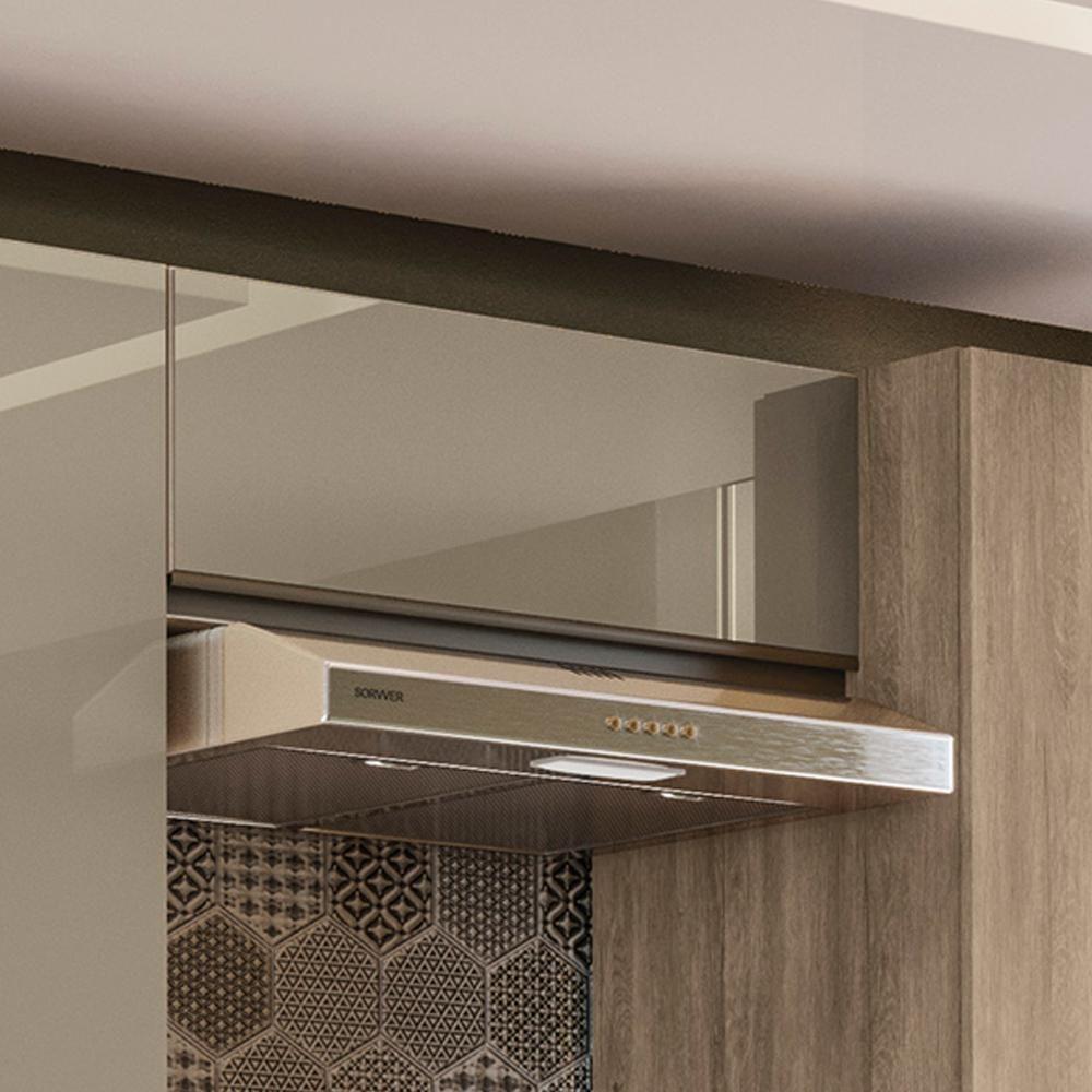 Armario Aereo Basculante 1p Vidro 80 Cm Maxxi G770 Kappesberg Nogal - 4