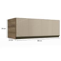 Armario Aereo Basculante 1p Vidro 80 Cm Maxxi G770 Kappesberg Nogal - 3