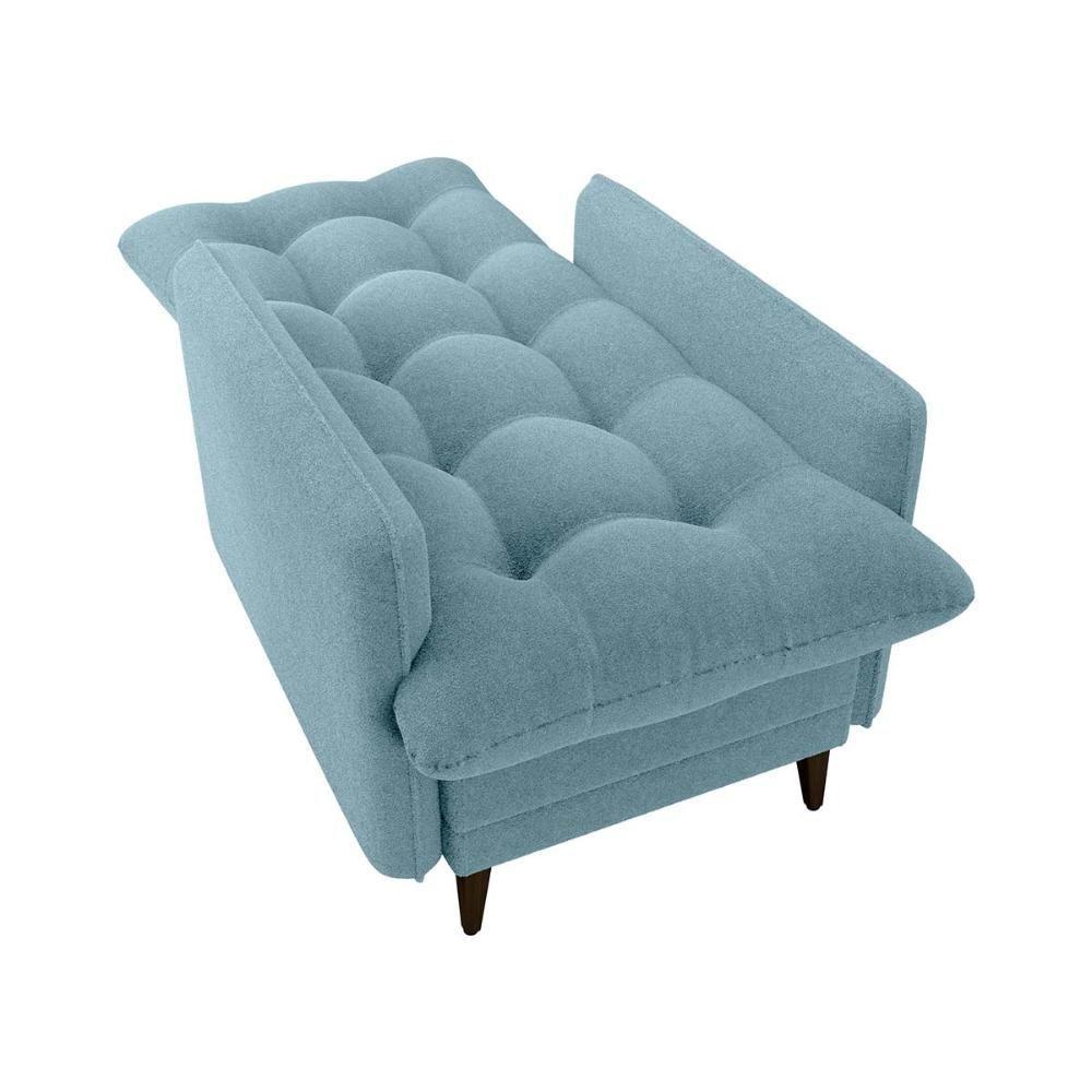 Poltrona De Amamentação Com Puff Montreal Boucle Azul Matrix Boucle Azul - 4