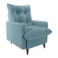 Poltrona De Amamentação Com Puff Montreal Boucle Azul Matrix Boucle Azul - 2