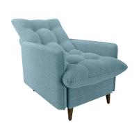 Poltrona De Amamentação Com Puff Montreal Boucle Azul Matrix Boucle Azul - 3