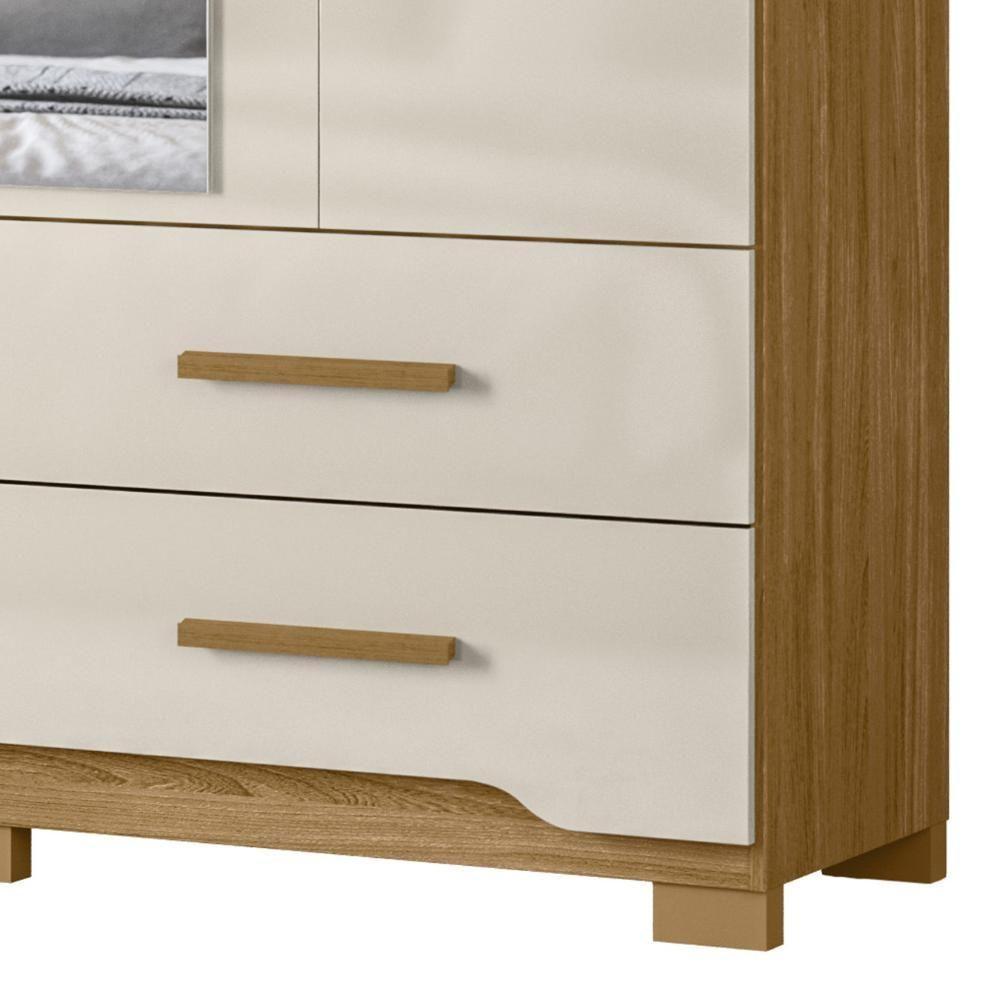 Guarda Roupa Casal 160cm Com Espelho Cancum Freijó/off Z17 - Mpozenato - 6
