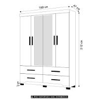 Guarda Roupa Casal 160cm Com Espelho Cancum Freijó/off Z17 - Mpozenato