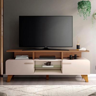 Rack Bancada De Tv 60 Pol 160cm Essenza Castanho/off White - Hb Móveis