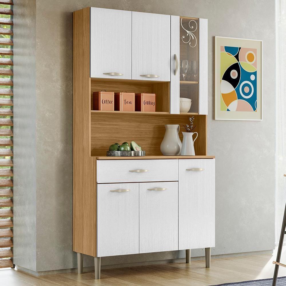 Kit Cozinha 6 portas 1 gavetas 91 Cm Golden Ktp Freijo Supremo - 2