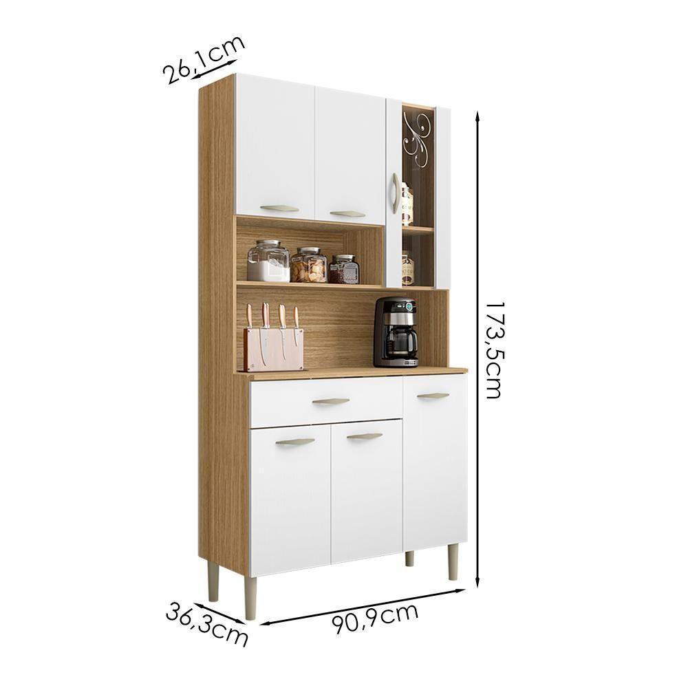 Kit Cozinha 6 portas 1 gavetas 91 Cm Golden Ktp Freijo Supremo - 3