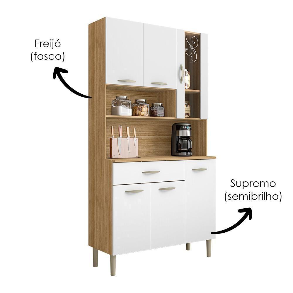 Kit Cozinha 6 portas 1 gavetas 91 Cm Golden Ktp Freijo Supremo - 5