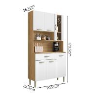 Kit Cozinha 6 portas 1 gavetas 91 Cm Golden Ktp Freijo Supremo - 3