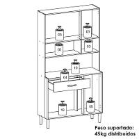 Kit Cozinha 6 portas 1 gavetas 91 Cm Golden Ktp Freijo Supremo