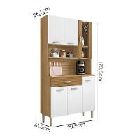 Kit Cozinha 6 portas 1 gaveta 91 Cm Golden Ktp Freijo Supremo Cp Ripado - 3