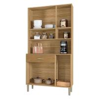 Kit Cozinha 6 portas 1 gaveta 91 Cm Golden Ktp Freijo Supremo Cp Ripado - 9