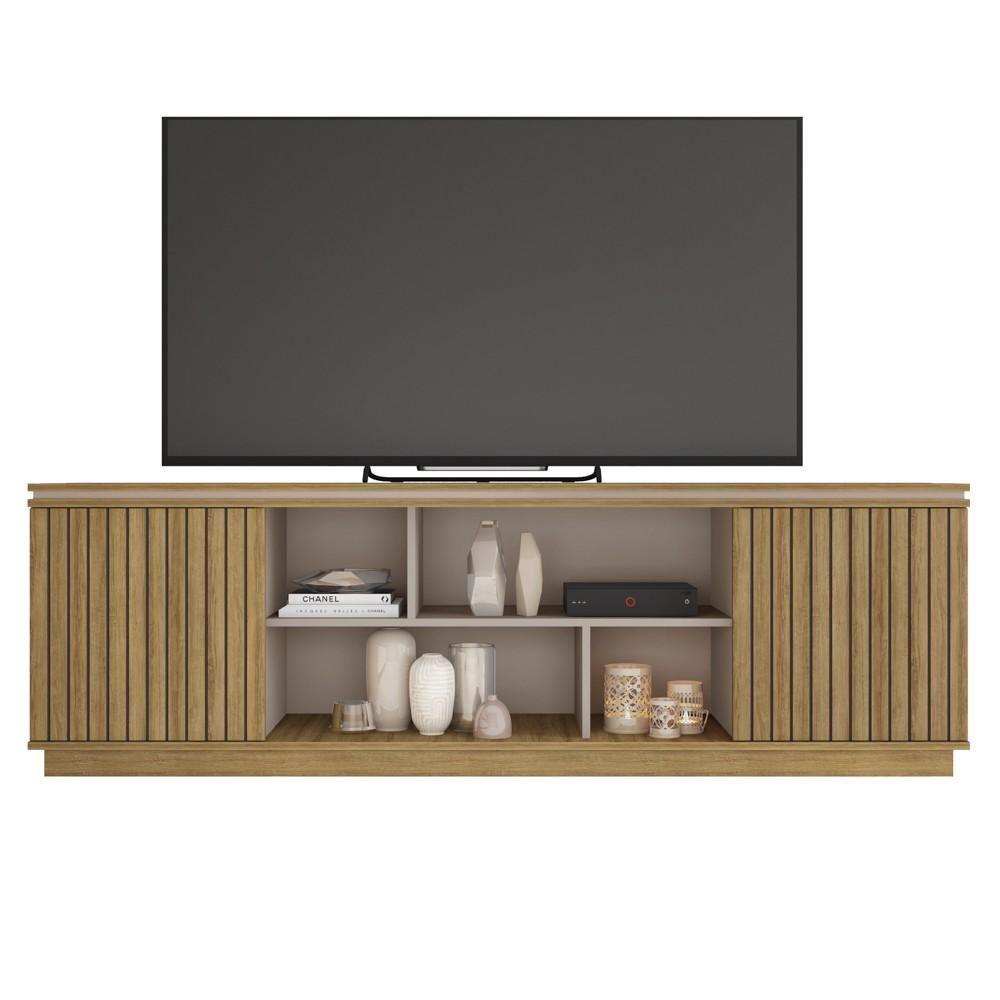 Rack Para Sala Bancada De Tv 75 Pol 180cm Simetria Mel/cacao - Caemmun - 6