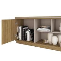 Rack Para Sala Bancada De Tv 75 Pol 180cm Simetria Mel/cacao - Caemmun - 5