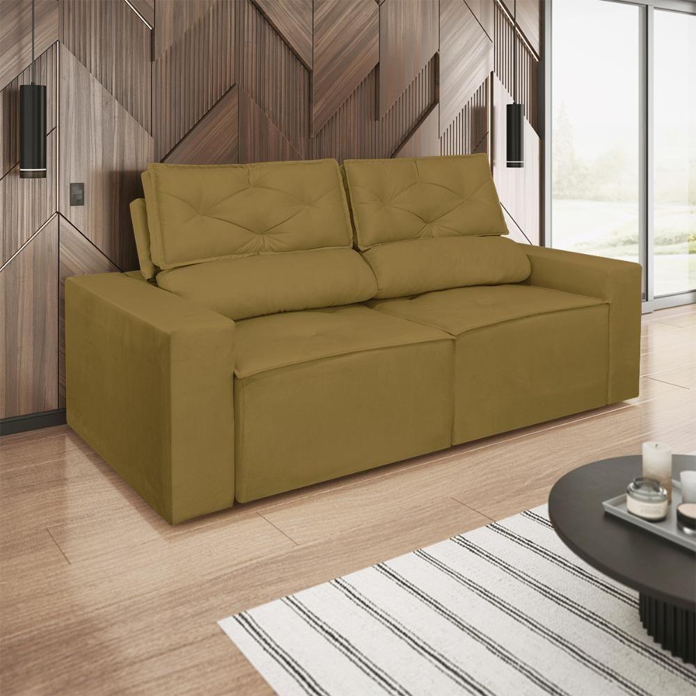 Sofá Reclinável Retrátil Luxo 2 Lugares C- Molas Balaqui Capuccino - 2