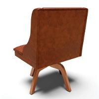 Kit 6 Cadeiras Estofadas Base Giratória De Madeira Lia Sintético Premium Nozes - Ibiza - 7