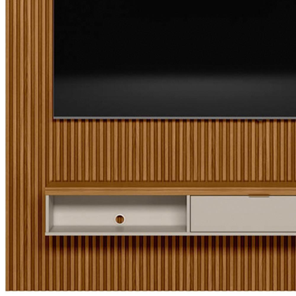 Painel Ripado Para Tv 75 Pol. Com Bancada 180cm Prime Plus L06 Nature/off White - Mpozenato - 3