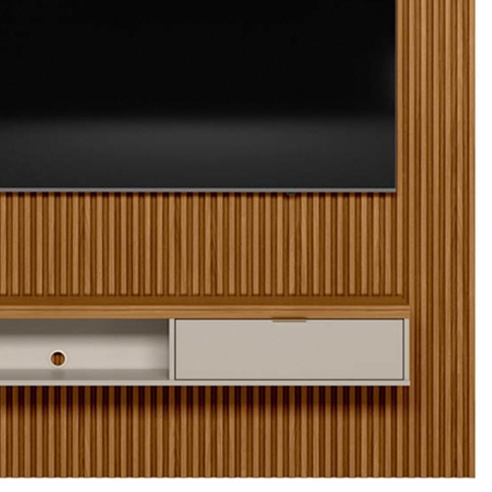 Painel Ripado Para Tv 75 Pol. Com Bancada 180cm Prime Plus L06 Nature/off White - Mpozenato - 5