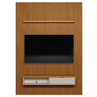 Painel Ripado Para Tv 75 Pol. Com Bancada 180cm Prime Plus L06 Nature/off White - Mpozenato