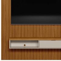 Painel Ripado Para Tv 75 Pol. Com Bancada 180cm Prime Plus L06 Nature/off White - Mpozenato - 3