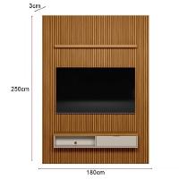 Painel Ripado Para Tv 75 Pol. Com Bancada 180cm Prime Plus L06 Nature/off White - Mpozenato