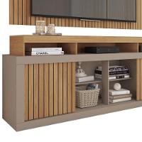 Rack Bancada Com Painel Para Tv 65 Pol. Ripado Krome C01 Buriti/fendi - Mpozenato - 9