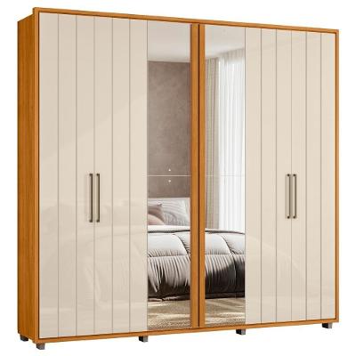 Guarda Roupa Casal Vibe Off-Cinamomo Z10 6 Portas Bater 4 Gavetas Off-Cinamomo Mpozenato