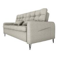 Sofá Cama Reclinável Com Almofadas 3 Lugares 200cm Pillar Linho Cinza Matrix Linho Cinza