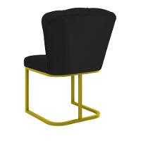 Kit 4 Cadeiras Jantar Flor Mesa Cozinha Reforçada Base Metal Dourada Preto - 6