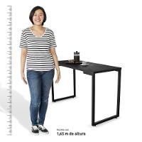 Mesa De Cozinha Bistrô Porto Preto 120cm Com 2 Banquetas Industriais Maviê Preto/branco - Mpozenato - 5