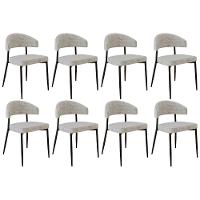 Cadeira De Jantar Estofada Kit 8 Chloe M25 Linho Lautrec Off - Mpozenato - 1