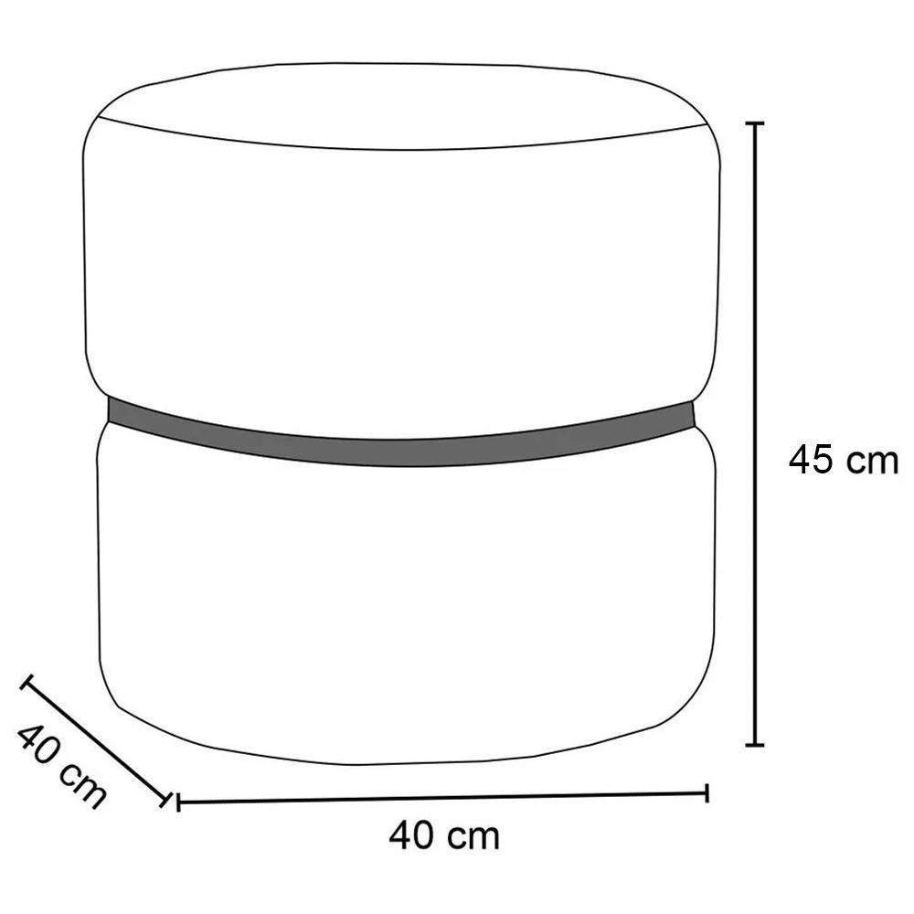 Puff Decorativo Com Cinto Rosê Round C-262 Veludo Laranja - Domi - 4