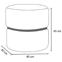 Puff Decorativo Com Cinto Rosê Round C-262 Veludo Laranja - Domi - 4
