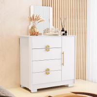 Cômoda Para Quarto 93cm Com Espelho Nara Flex Branco V02 - Mpozenato - 2