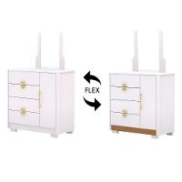Cômoda Para Quarto 93cm Com Espelho Nara Flex Branco V02 - Mpozenato - 5