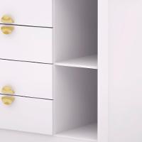 Cômoda Para Quarto 93cm Com Espelho Nara Flex Branco V02 - Mpozenato - 7