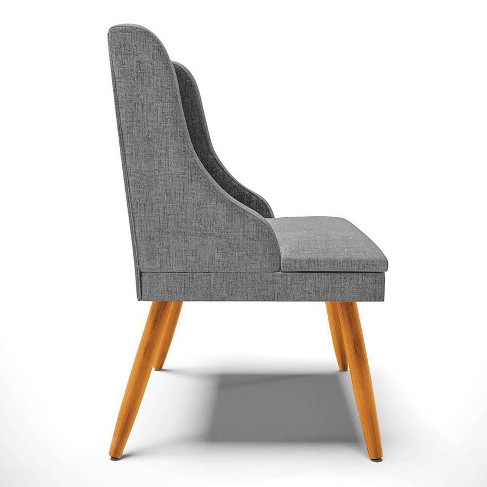 Kit 8 Cadeiras Estofadas Para Sala De Jantar Pés Palito Lia Linho Grafite - Ibiza - 6