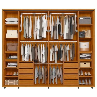 Guarda Roupa Casal Mya Cinamomo Z10 2 Portas de Correr 8 Gavetas Cinamomo MDF Mpozenato