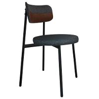 Cadeira De Jantar Estofada Kit 4 Nyka M25 Linho Grafite/marrom - Mpozenato - 5